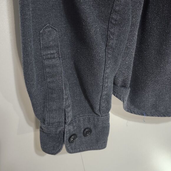 Coleman Mens Dark Gray Black Long Sleeve Button Down Shirt Size L Cotton Blend - Picture 5 of 10